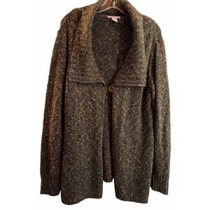 Ponsesa Cardigan Sweater Women's XL Open Knit Long Sleeve Chunky Boho